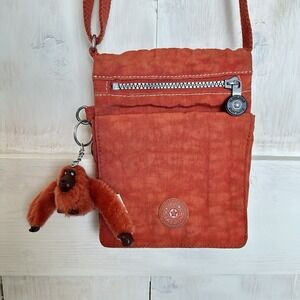 Kipling Eldorado El Dorado Mini Crossbody Bag Orange Purse Built‎ In Wallet